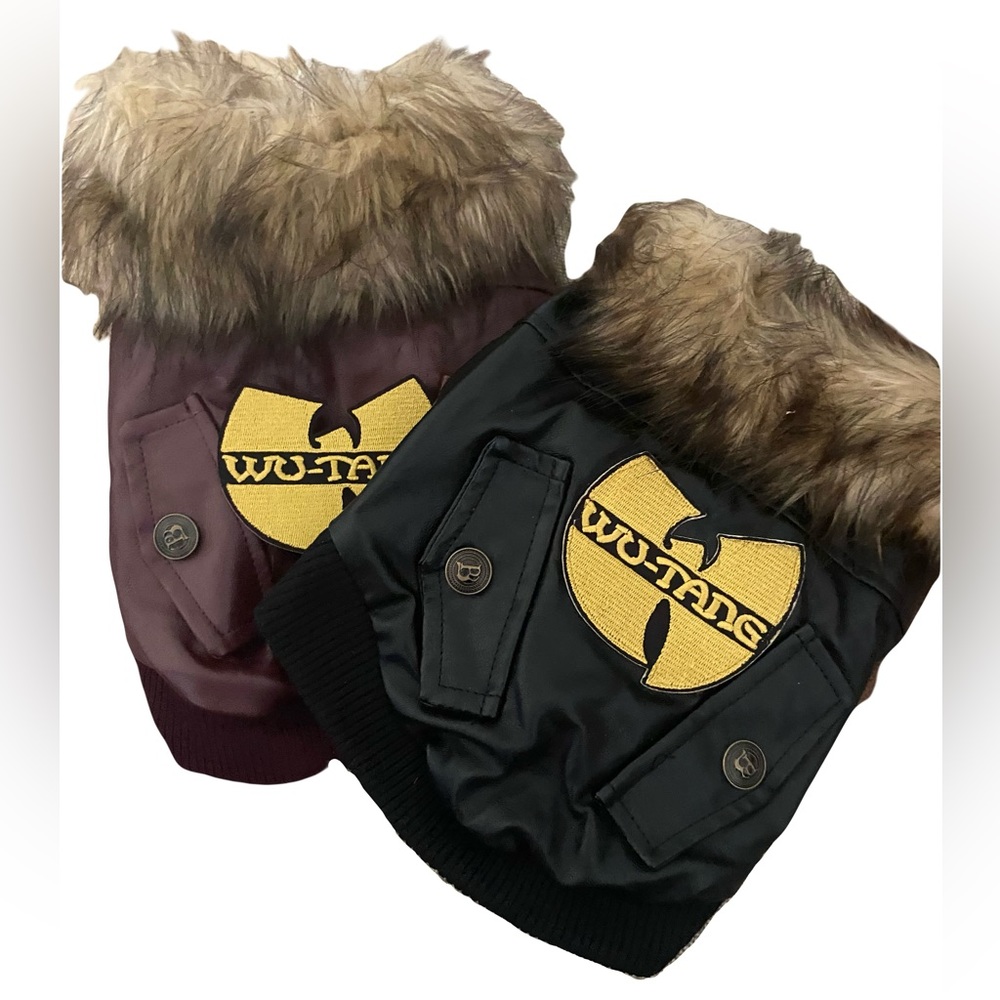Wu-Tang dog music rap fur leather lux embroidered dog cat pet medium hip hop s